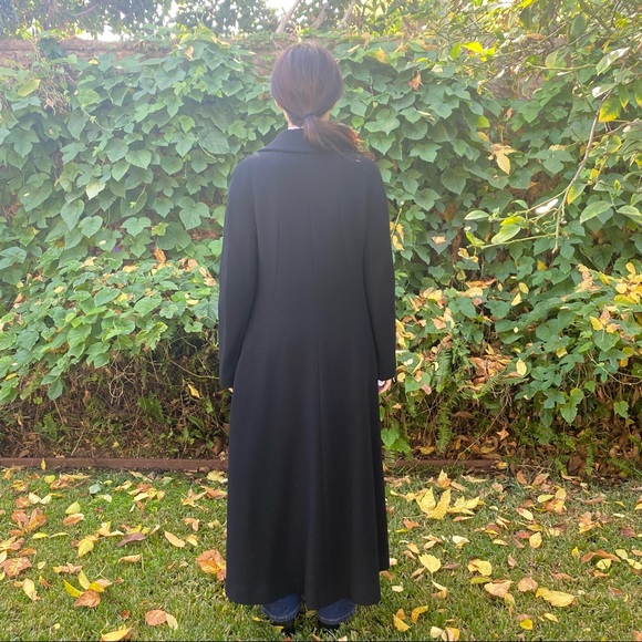 Moschino Vintage Black Wool Crepe Maxi Coat - Picture 5 of 14